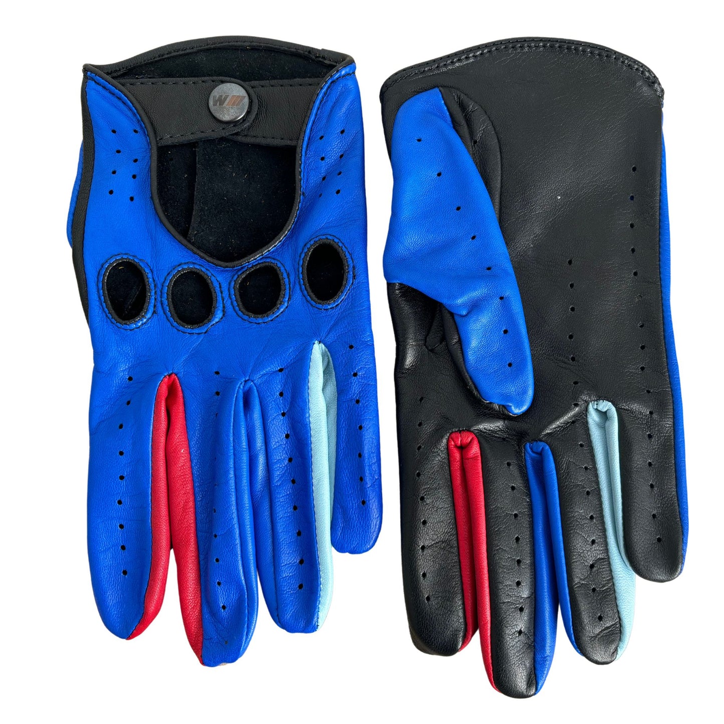 Men's driving gloves lambskin inside sewing multicolor