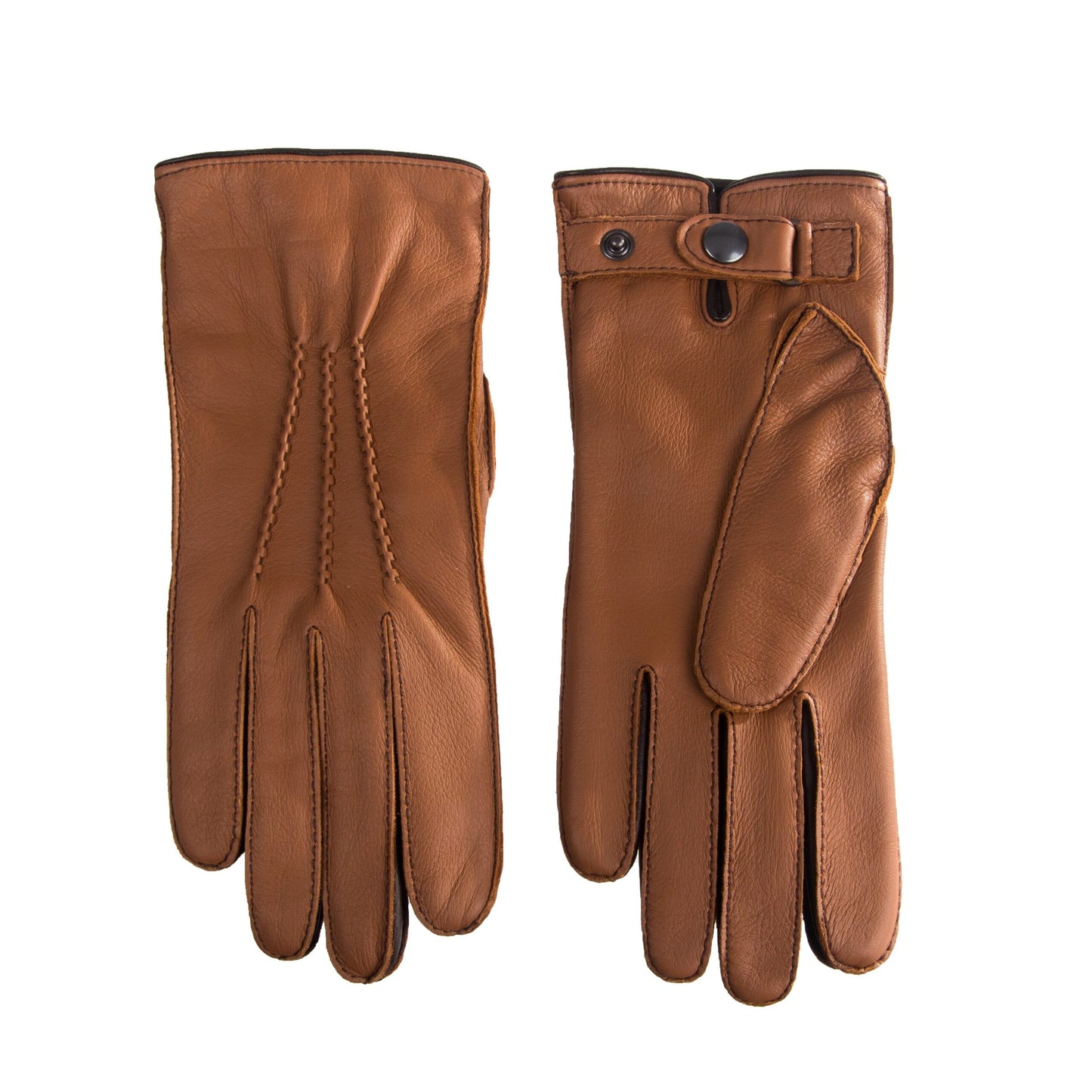 Men's deerskin winter leather gloves camel
