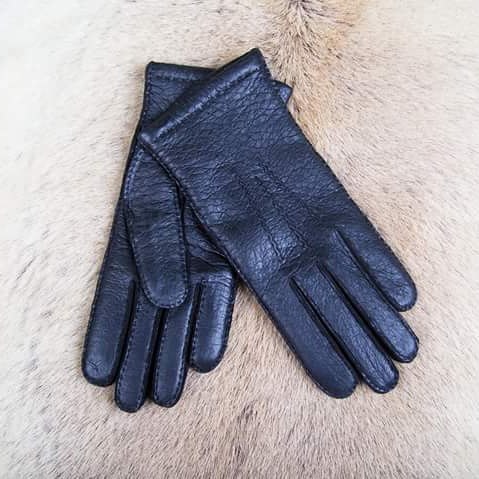 Women's Peccary Leather Winter Gloves – Cashmere Lined with Palm Elastic