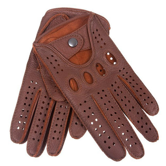 Men’s Cognac Deerskin Driving Gloves – Handcrafted