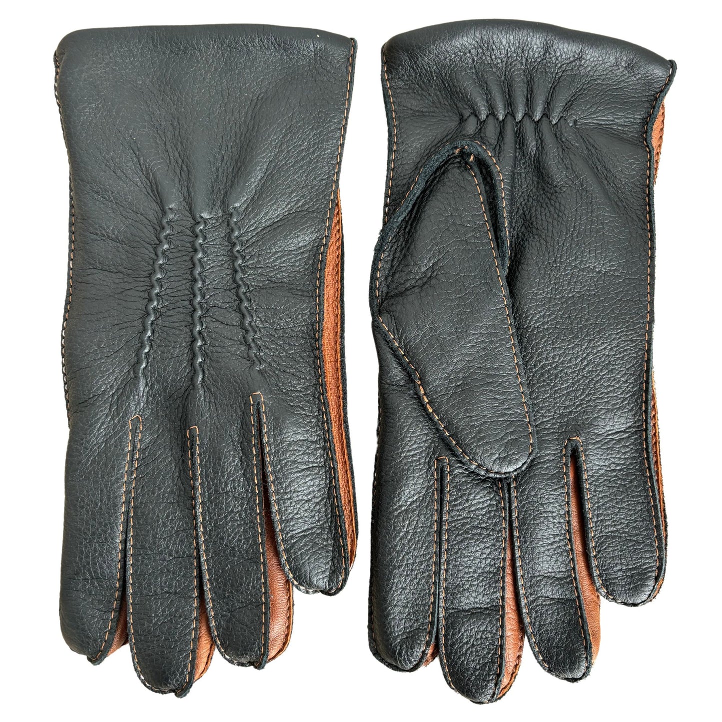 Men's deerskin winter leather gloves black cork