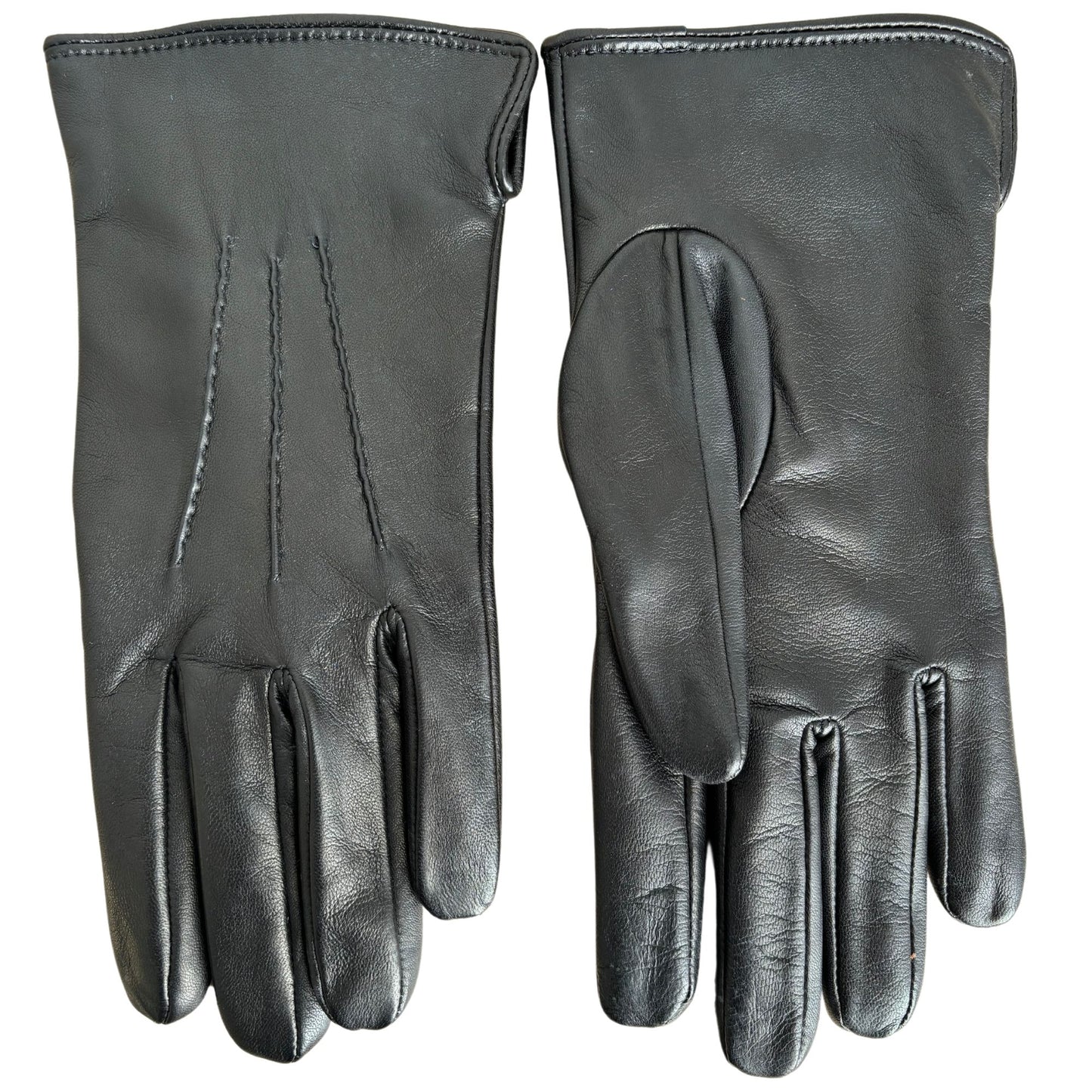 Men's black winter leather gloves cashmere lined lambskin
