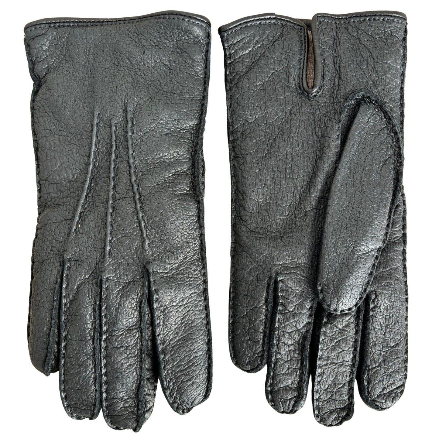 Herren Peccary Winter Lederhandschuhe mit Kaschmirfutter schwarz