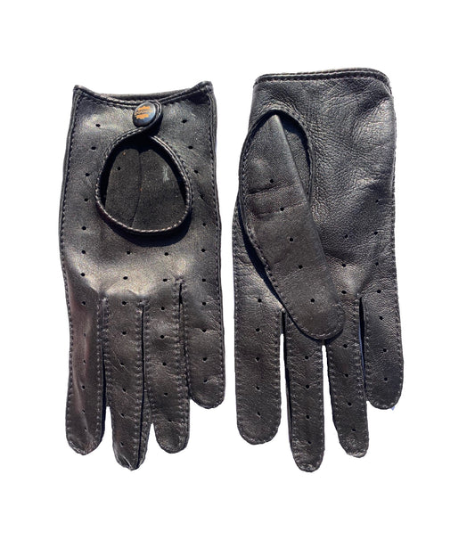 Women's driving gloves lambskin back hand sewn