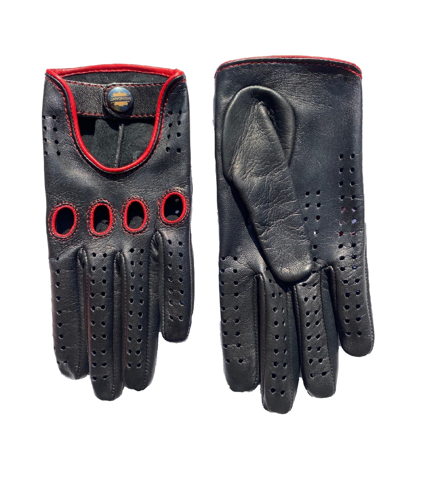 Women's driving gloves lambskin back red