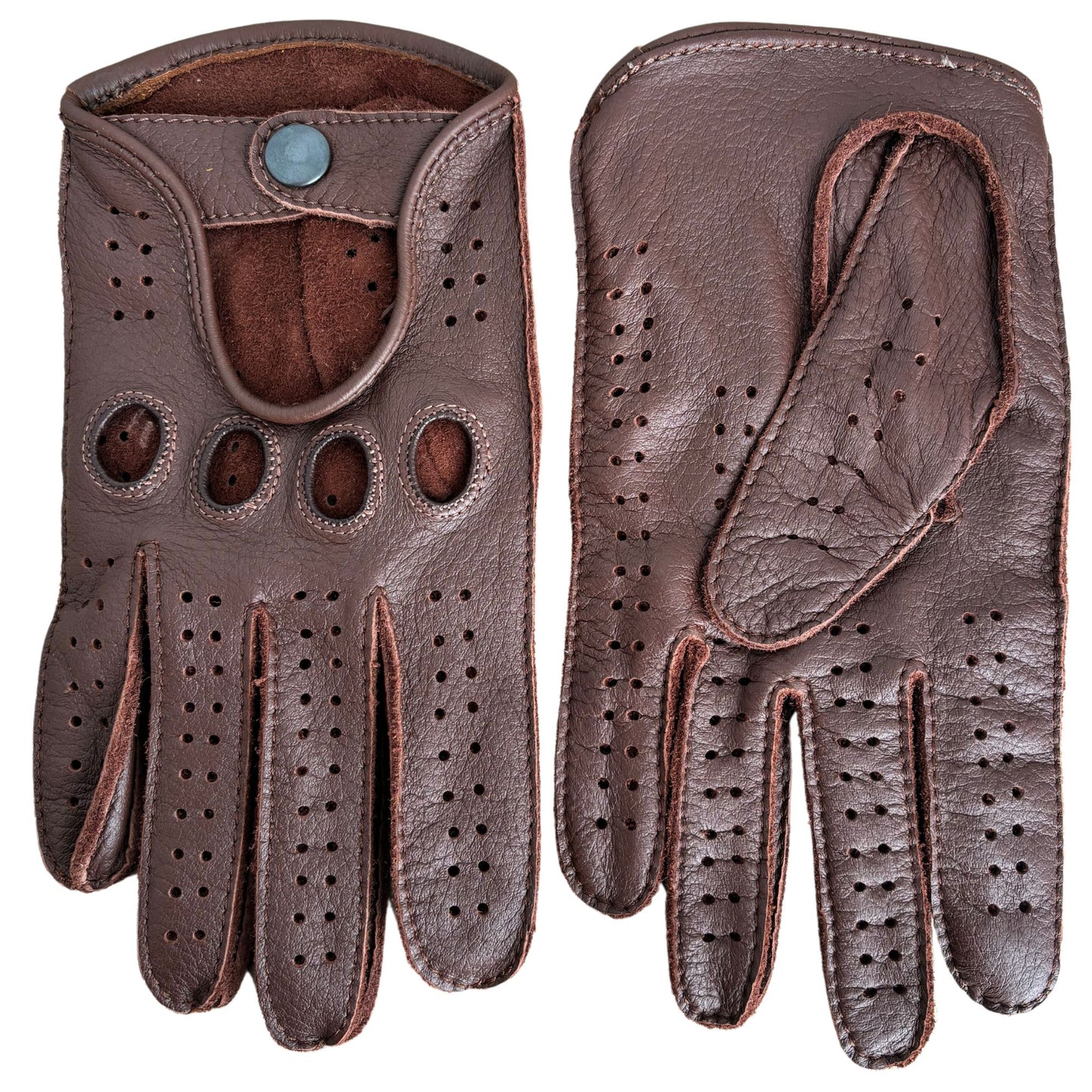 Men’s Hand-Sewn Deerskin Driving Gloves - Cognac