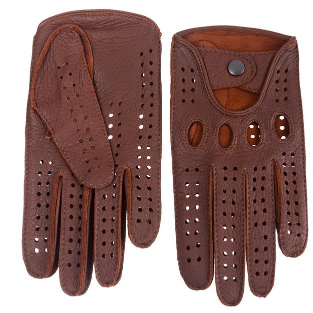 Men’s Cognac Deerskin Driving Gloves – Handcrafted