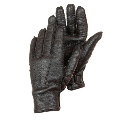 Men's deerskin winter leather gloves black