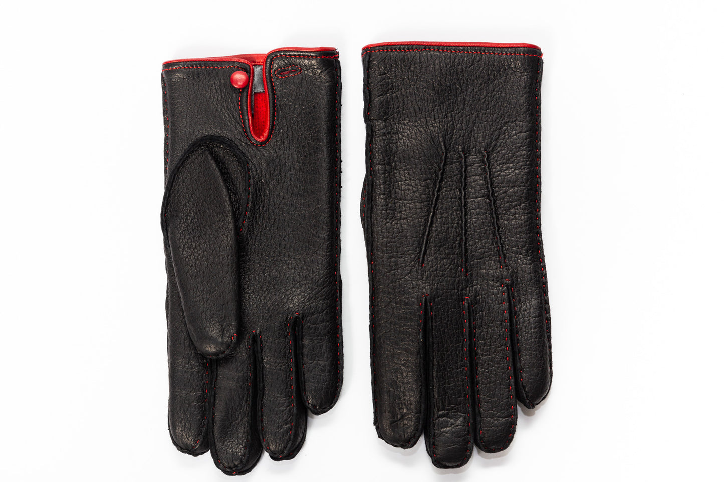 Men's peccary winter gloves one piece of leather custom size and colour