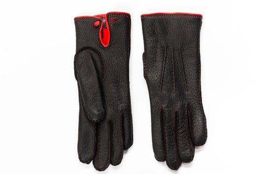 Women's peccary winter gloves one piece of leather custom size and colour