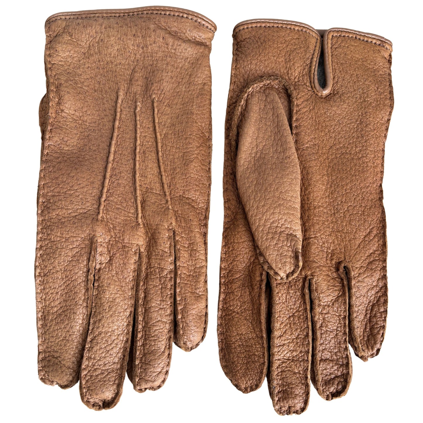 Men's peccary winter leather gloves cashmere lined cork